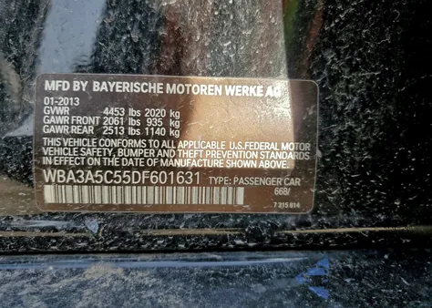 2013 BMW 328 I z USA, uszkodzony, nr VIN WBA3A5C55DF601631